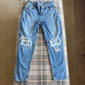 Women's Distressed Blue Jeans